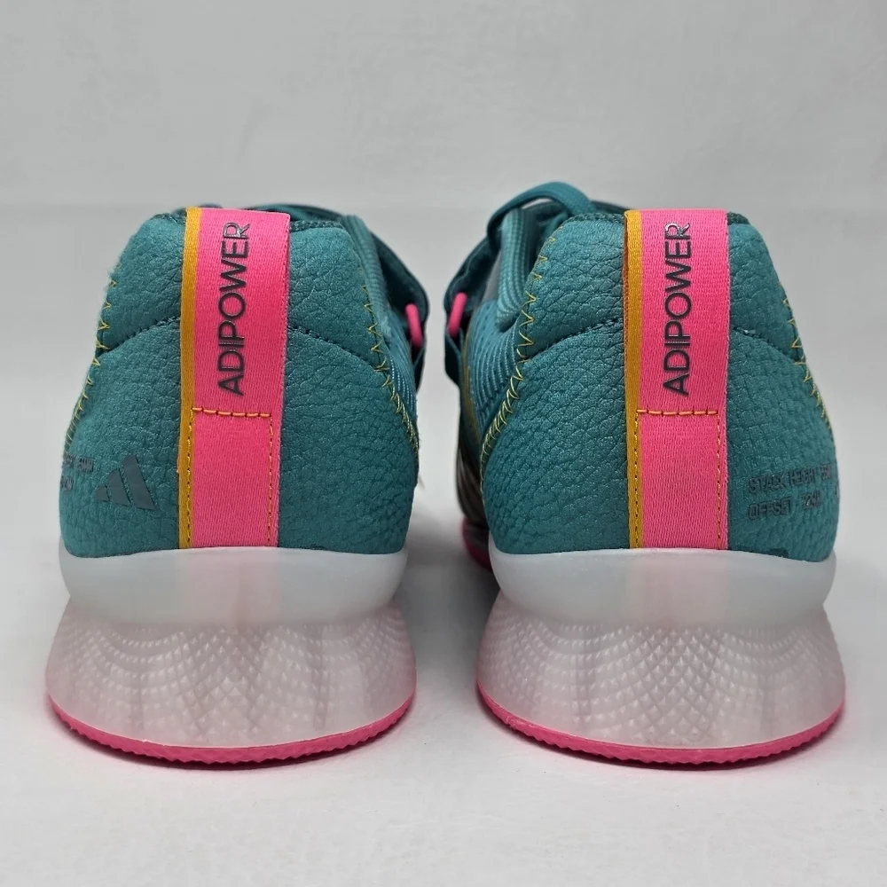 Adidas Adipower Weightlifting 3 Shoes Mens Size 9.5 Teal White Pink JP9871 New